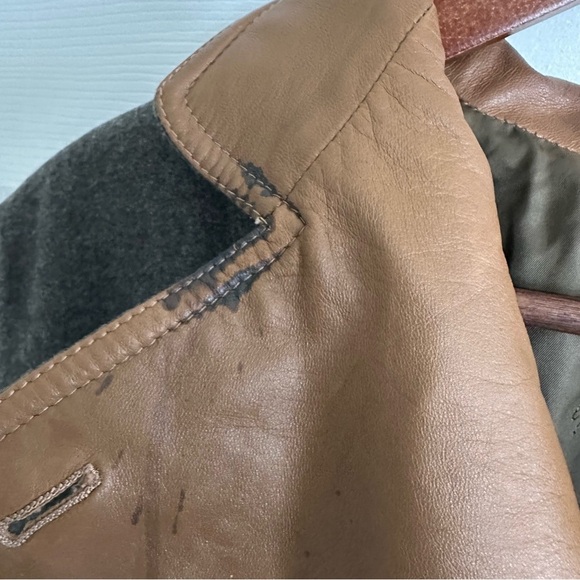 Vintage Gucci Wool blazer Leather Trim 48 Dolman Sleeve - Picture 3 of 15